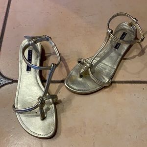RALPH LAUREN gold sandals